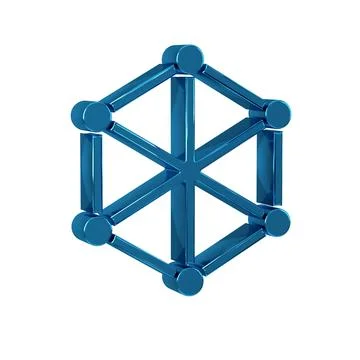Blue Blockchain technology icon isolated on transparent background. Cryptoc.. Stock Illustration