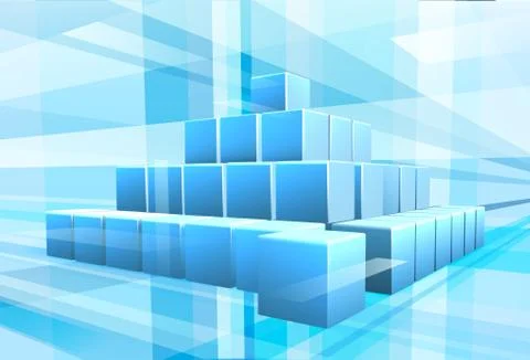 Blue Blocks Business Background 스톡 일러스트