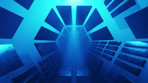 Blue Blocks Tunnel Loop Video stock 194507819
