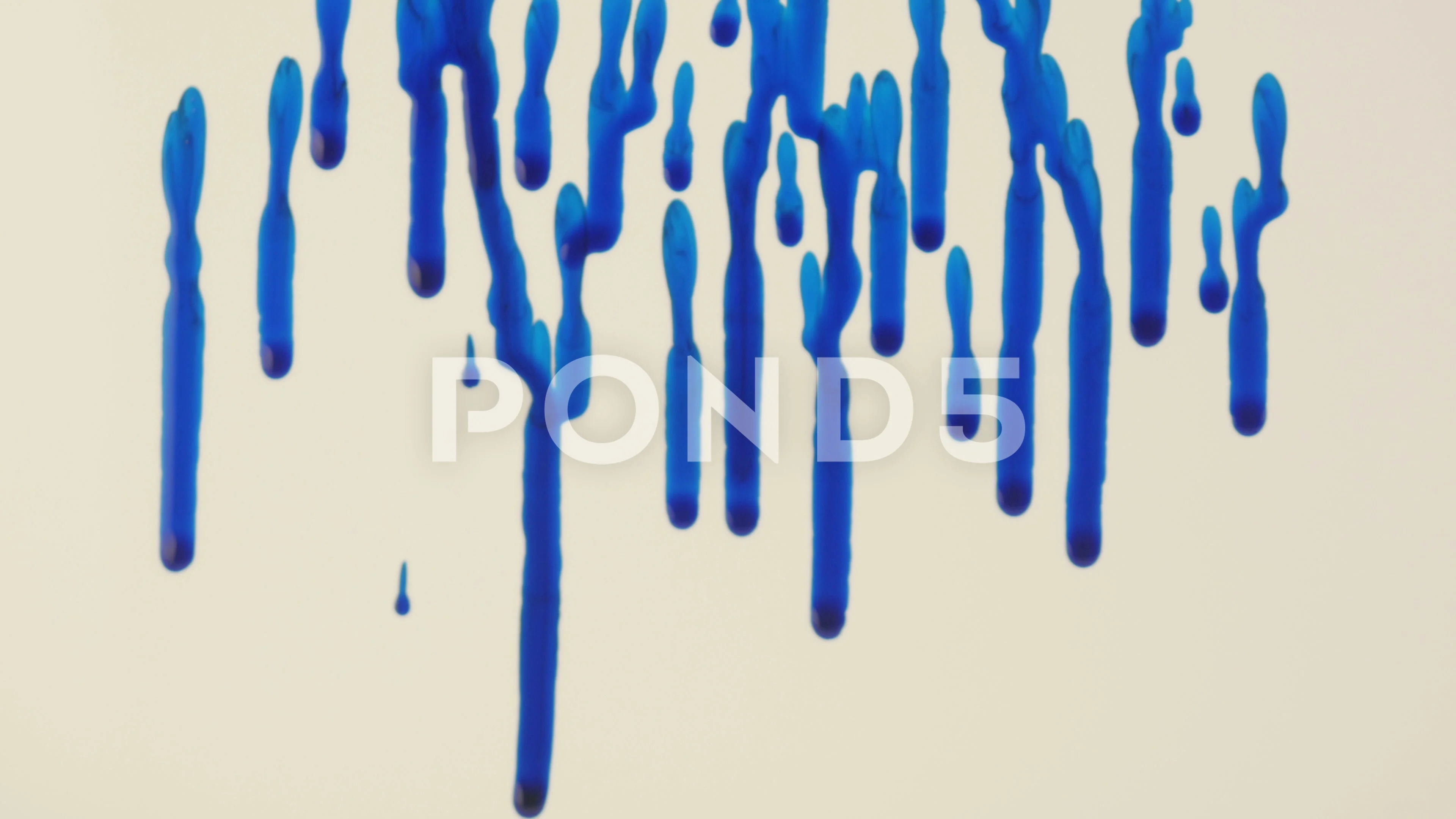 Blue Blood Drops Dripping On White Background