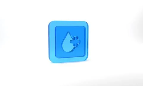 Blue Blood test and virus molecule coronavirus icon isolated on grey background Stock Illustration