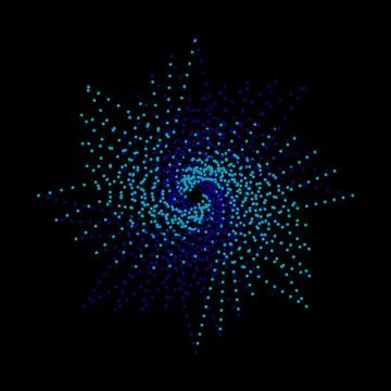 Blue-blue snowflake on a black background, holiday, winter, New Year, abstr.. Stock Illustration