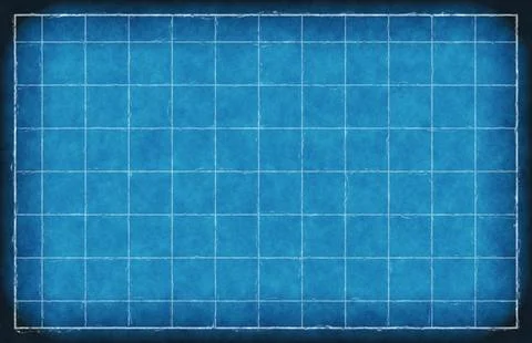 Blue Blueprint Grid Background with Chalk Line Texture Stock Photos