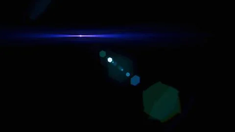 Blue blurred rays from white spot and hexagons spots of refraction of light. 스톡 일러스트