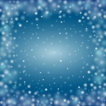 Blue blurred winter backdrop with blinking dots Illustrazione stock
