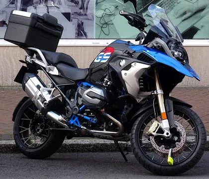 Blue BMW Motorcycle Stock Photos