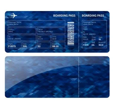 Blue boarding card Stock Illustration