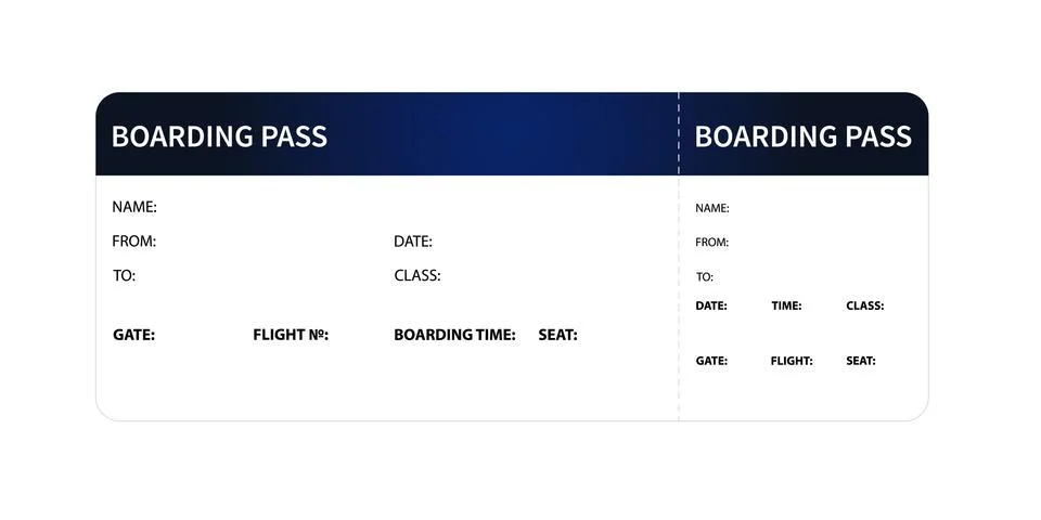 Blue boarding pass Stock Illustration