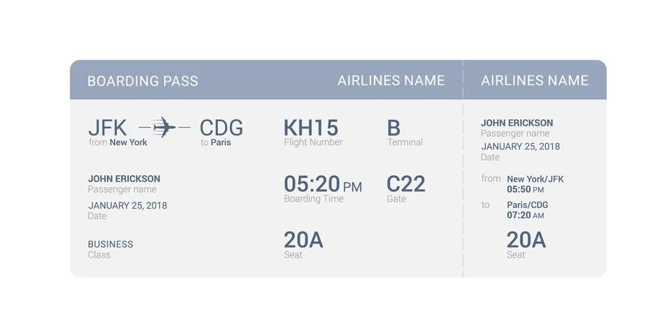 Blue boarding pass Stockillustratie