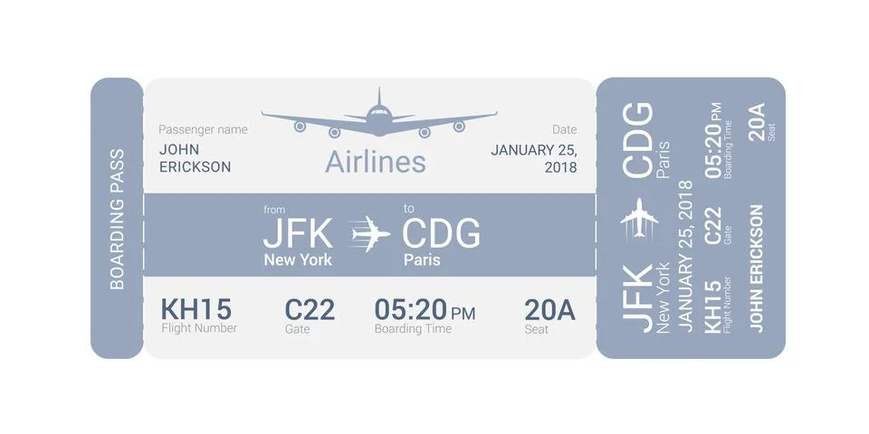 Blue boarding pass Stock Illustration