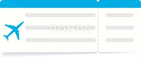 Blue boarding pass or airline ticket Stock Illustration