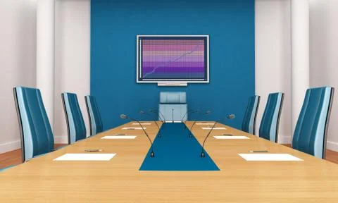 Blue boardroom Illustrazione stock