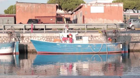 Blue boat Stock Footage 41313082