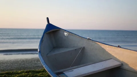 Blue boat Stock Footage 113965676