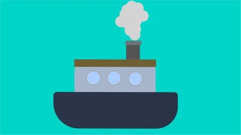 A blue boat Stock Illustration