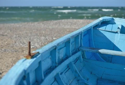 Blue boat Stock Photos