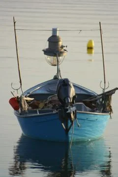 Blue boat Stock Photos