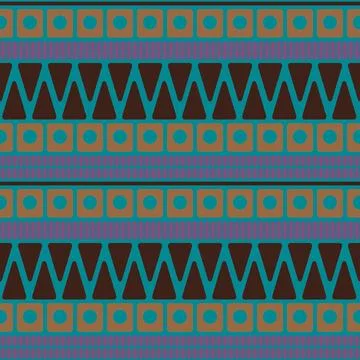 Blue Boho Ethnic Hipster Pattern Stock Illustration