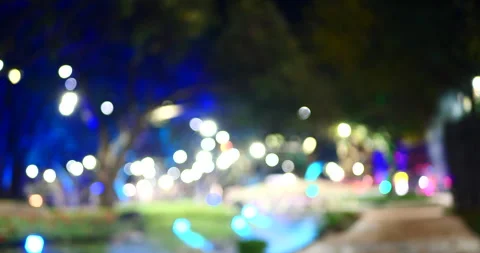 Blue Bokeh abstract blurred background music festival stage show rock performanc Stock Footage 254635895