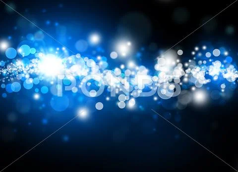 Blue bokeh abstract bright background Stock Illustration