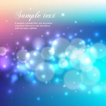 Blue bokeh abstract light background. Stock Illustration