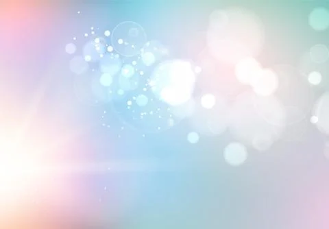 Blue bokeh abstract light background. Stock Illustration