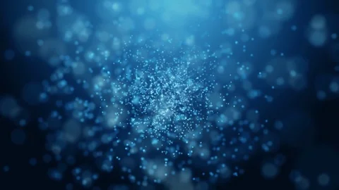 Blue Bokeh and Particles Background Loop Video stock 75635377