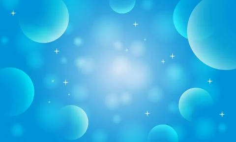 Blue bokeh background. blue bubbles. shiny circles. soft sunburst. Stock Illustration
