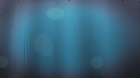 Blue bokeh circles abstract background with rain drops Stock Footage 40344197