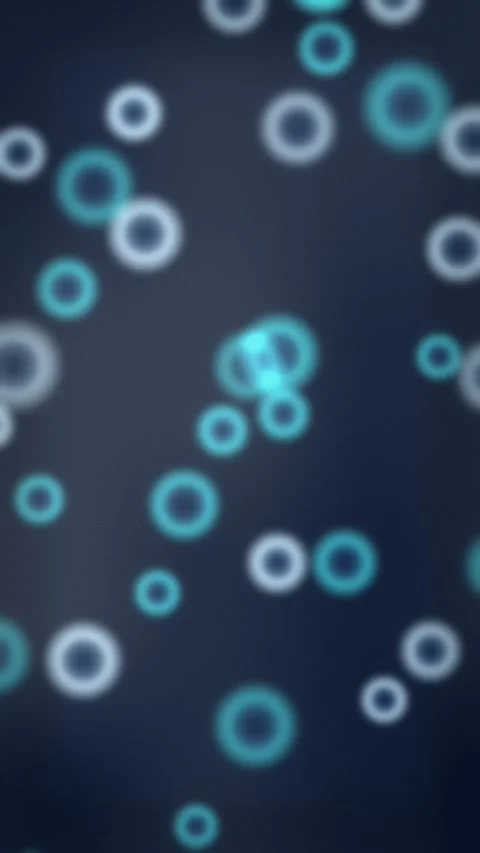Blue bokeh circles on dark backdrop. 2d animation 스톡 동영상 346040417