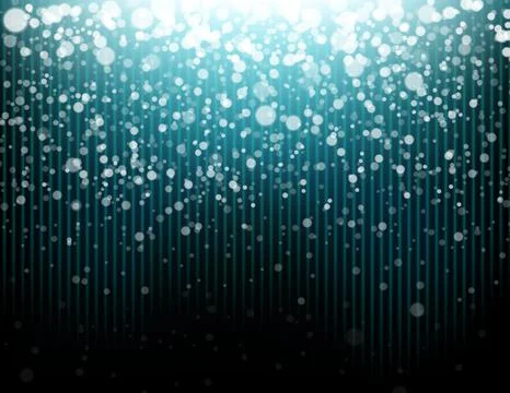 Blue Bokeh Falling From The Sky, Vector Illustration Stock Illustration