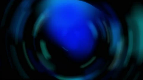 Blue bokeh highlights on a black background. Side. The radial blur. The lights Video stock 142144124
