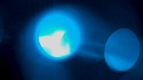 Blue bokeh light effect abstract background, animation of sparkle circles Stock Footage 125614820