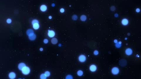 Blue Bokeh Light Particles on Dark Background Stock Footage 340189213