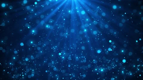 Blue bokeh particle light soft cyan dots, radiant beams, floating sparkle, dream Stock Footage 340457033