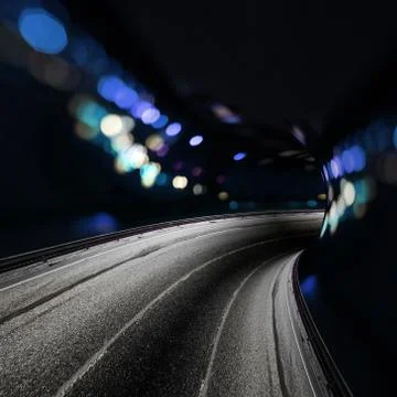 Blue bokeh road Stock Illustration
