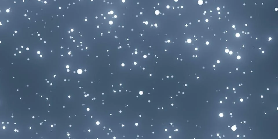 Blue bokeh snowfall 3d render Ilustración de archivo