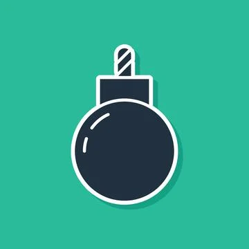 Blue Bomb ready to explode icon isolated on green background. Vector Stockillustratie