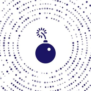 Blue Bomb ready to explode icon isolated on white background. Abstract circle Stock Illustration