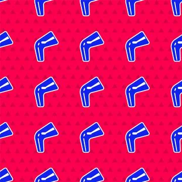 Blue Bone pain icon isolated seamless pattern on red background. Orthopedic Illustrazione stock