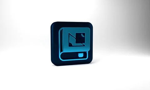 Blue Book about geometry icon isolated on grey background. Blue square button イラスト素材