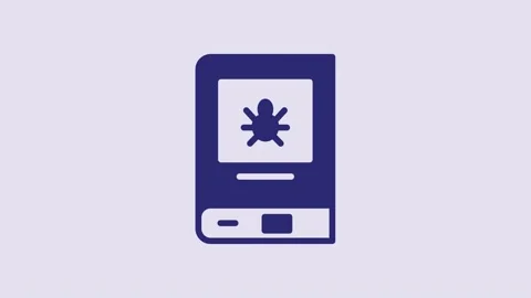 Blue Book about insect icon isolated on purple background. 4K Video motion Stock Footage 232916001