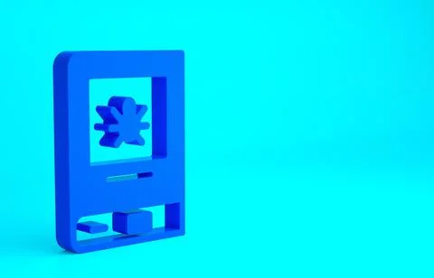 Blue Book about insect icon isolated on blue background. Minimalism concept.  Illustrazione stock