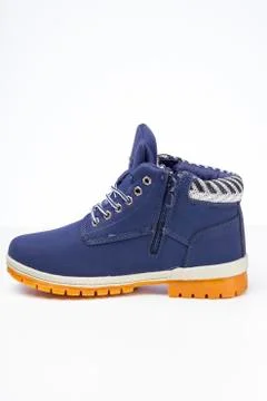 Blue boot isolated on white background, purple boot Stock Photos