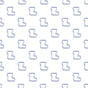 Blue boot outlined seamless pattern on white background イラスト素材