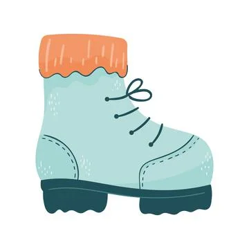 Blue boot winter clothes accessory Stock Illustration