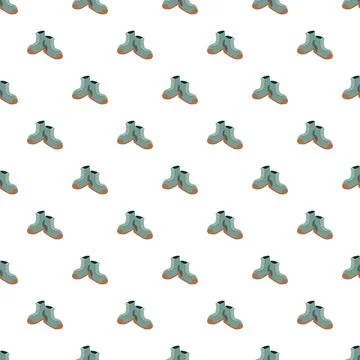 Blue boots seamless pattern illustrating fashion footwear イラスト素材