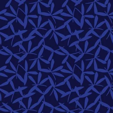 Blue Botanical Floral Seamless Pattern Background 스톡 일러스트