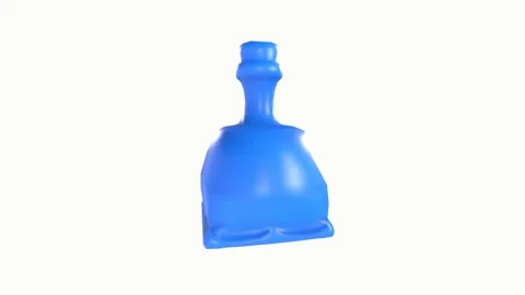 Blue bottle isolated on white background Stock Footage 306785407