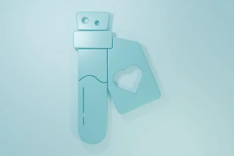 Blue Bottle with love potion icon isolated on blue background. Valentines d.. Ilustração Stock